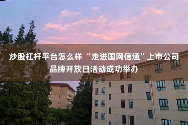 炒股杠杆平台怎么样 “走进国网信通”上市公司品牌开放日活动成功举办