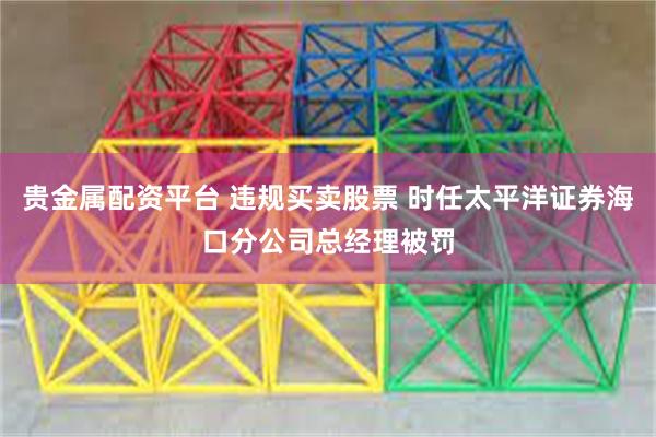 贵金属配资平台 违规买卖股票 时任太平洋证券海口分公司总经理被罚