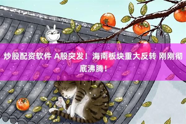 炒股配资软件 A股突发！海南板块重大反转 刚刚彻底沸腾！