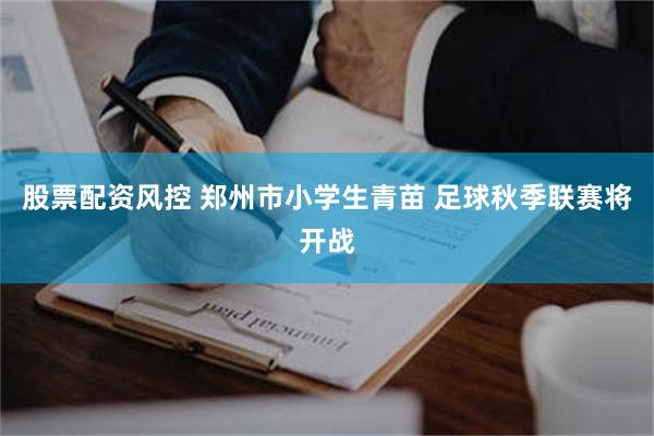 股票配资风控 郑州市小学生青苗 足球秋季联赛将开战